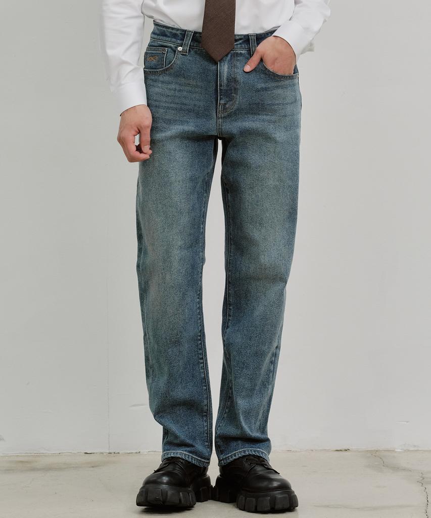 PLAC Straight Elastic Jeans M51 Grey Blue