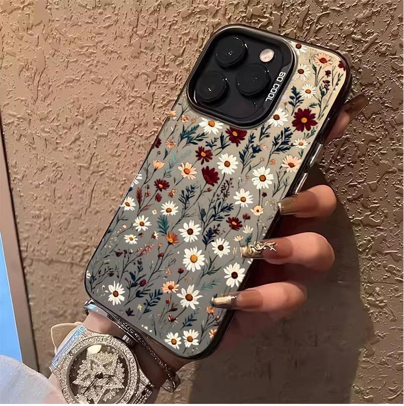 Case Cover For Realme 16 15 14 Pro 12 11 Plus C75 C53 C55 C35 C15 C12 5 5S 5I 6I Pretty Flowers Matte Shell Laser IMD