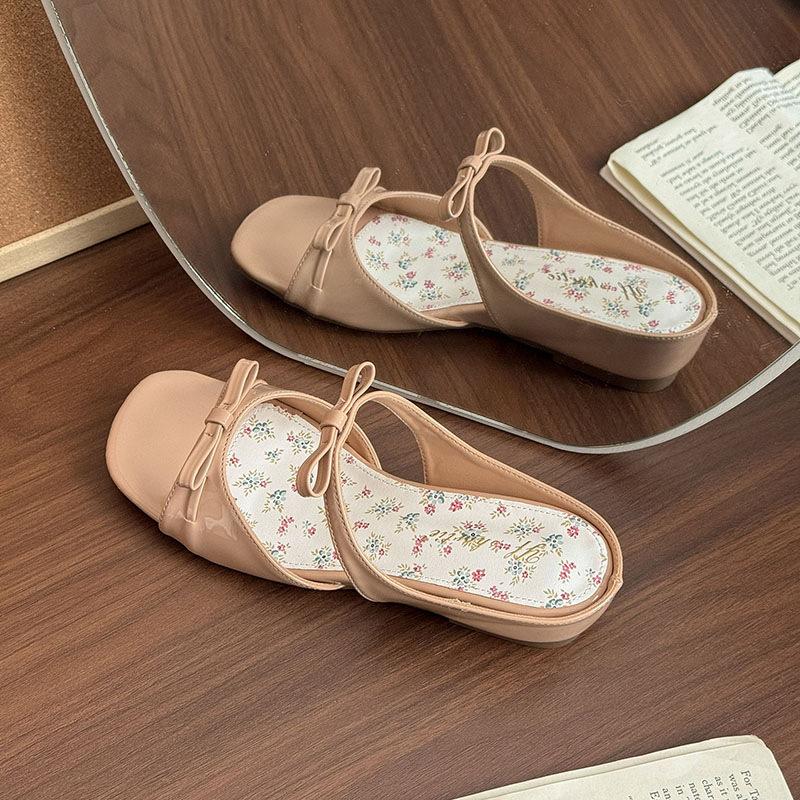 French fairy style open-toed cool slippers female summer wear with skirt 2025 new high heels thick heel beautiful sandals