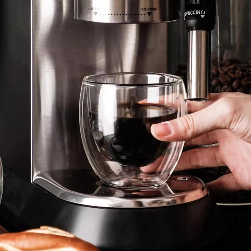 Creative Drinkware 80ml/225ml/320ml Double Wall Glass Cup Coffee Mug Modern Glassware Transparent Glass Classical Whiskey Glass