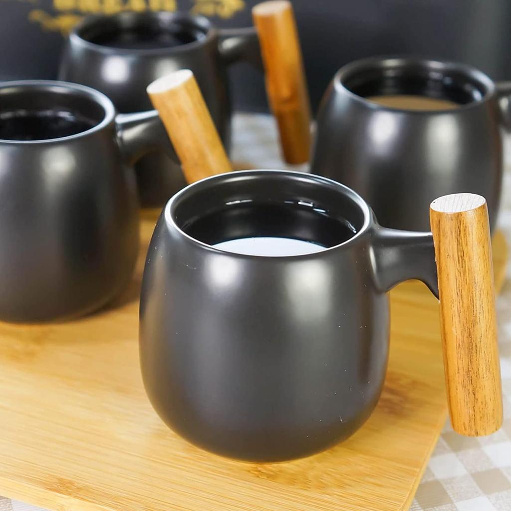 SOTECH Tea Set Gift Outdoor Stylish Portable Travel Tea Utensil Wooden Metal Box Black Porcelain Tea Cup Cute Tea Storage Tea Chinese Tea Travel