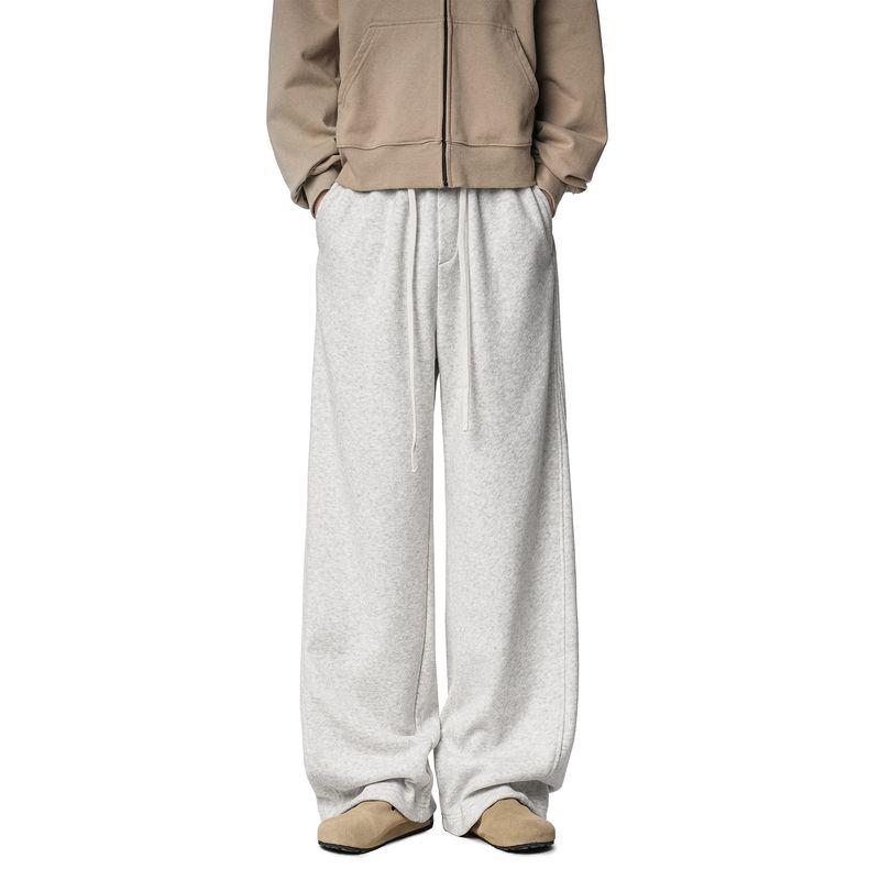 51 Hip-Hop American Style Solid Color Casual Sweatpants Men's Pants Winter Thickened Trendy Brand Fleece-Lined Straight-Leg Casual Long Pants Women's