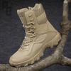 Men's Tactical Khaki High Top Boots, Lightweight and Breathable Outdoor Hiking Shoes, Non Slip Soles, Suitable for Hiking