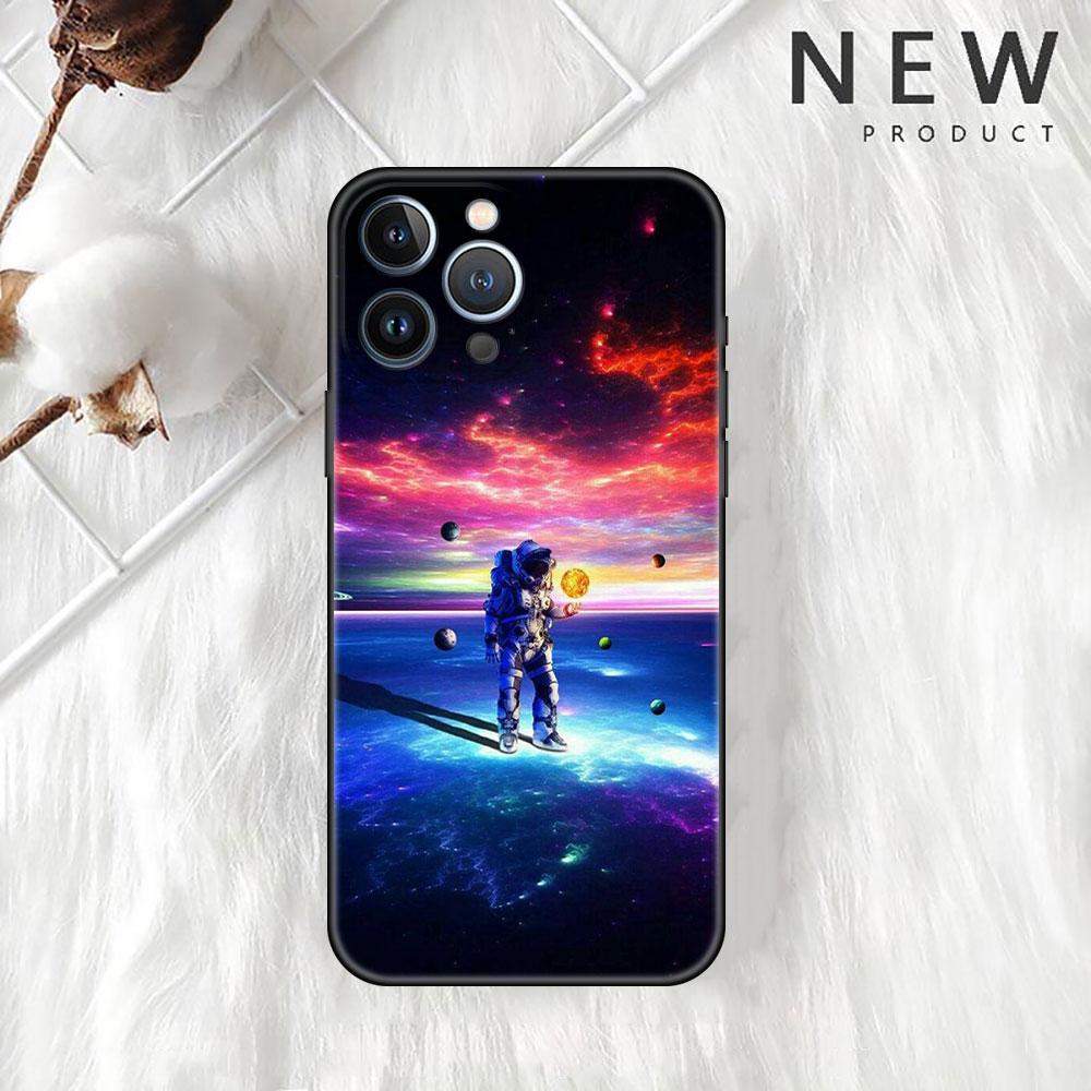 Чехол Universe Cool Astronaut для Apple iPhone 14 Pro Max 13 11 12 Mini SE 7 8 Plus X XS 6 6S, силиконовый чехол для телефона, мягкий TPU Funda