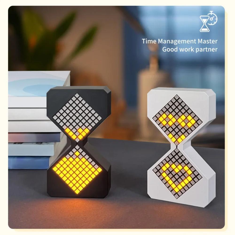 Creative DIY Digital Hourglass Birthday Gift Toy Game Kids Electronic Hourglass Cyber Style Sense of Technology Yellow Light