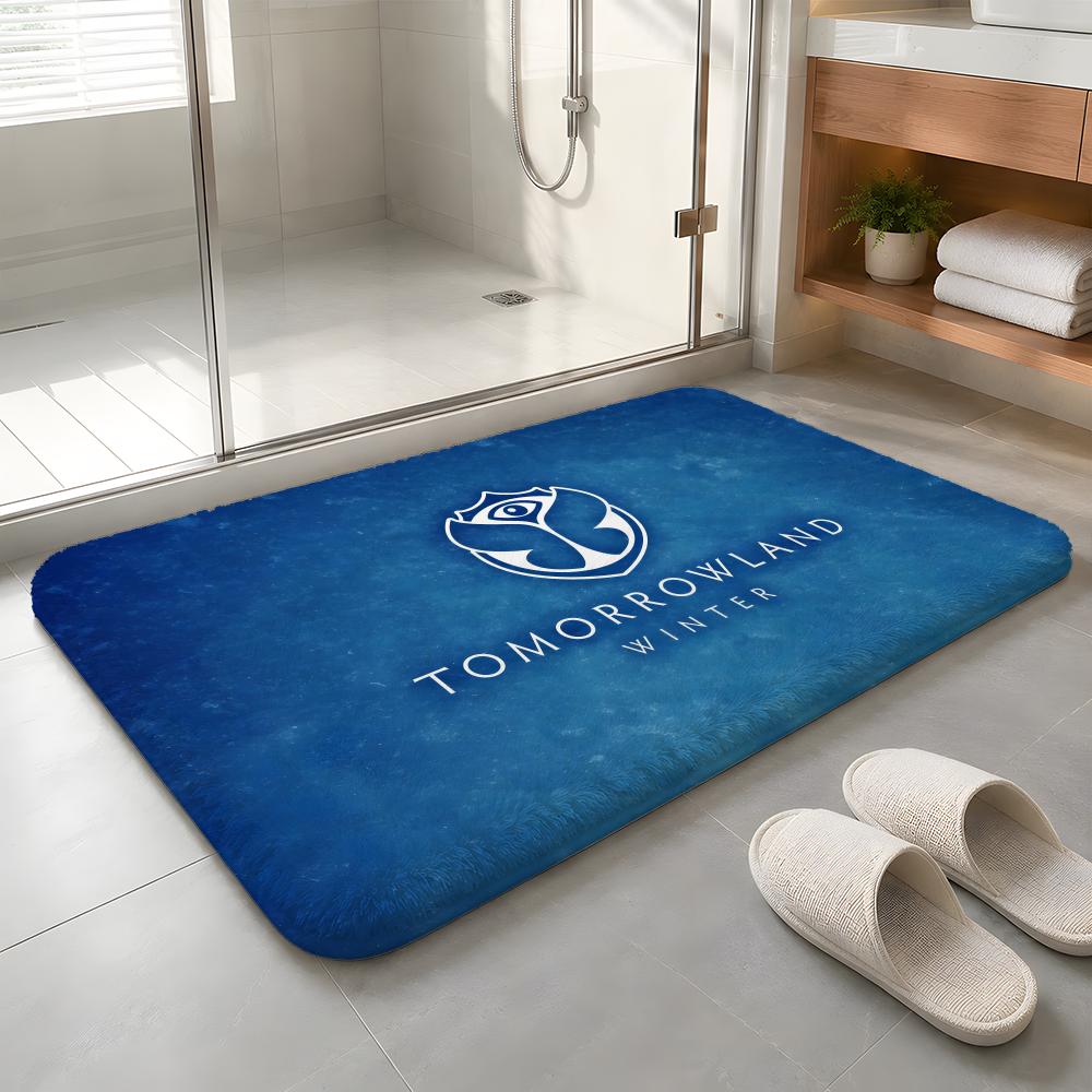Tomorrowland Floor Mat Machine Washable Soft Flannel Area Rug, Non-Slip Absorbent Floor Mat for Living Room Bedroom Home Decor
