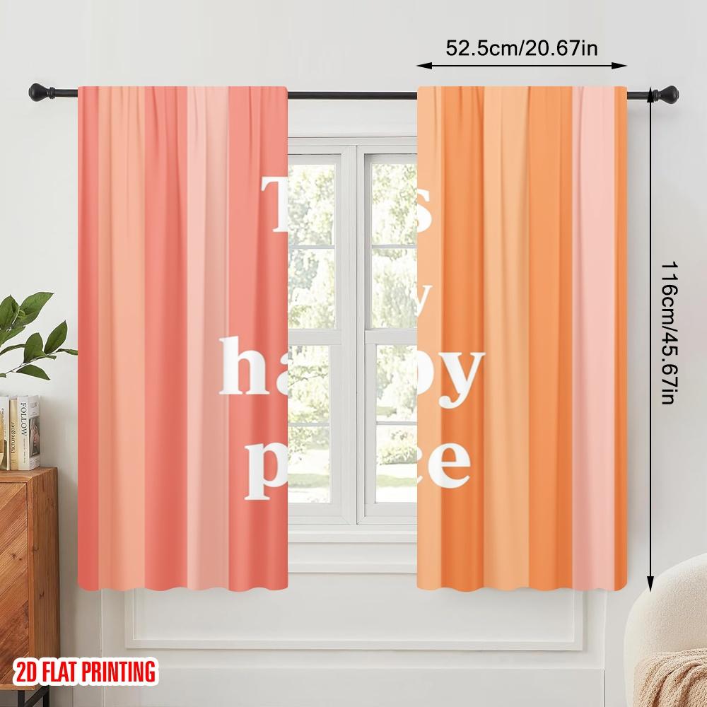 2pcs 2D Flat Printing Drapes This Is My Happy Place Fabric Without Electricity 0 for Wall Art Party Decoration