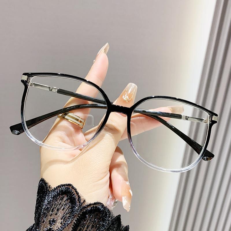 New anti-blue light progressive glasses trendy and popular style large frame with sparkling diamonds.2973
