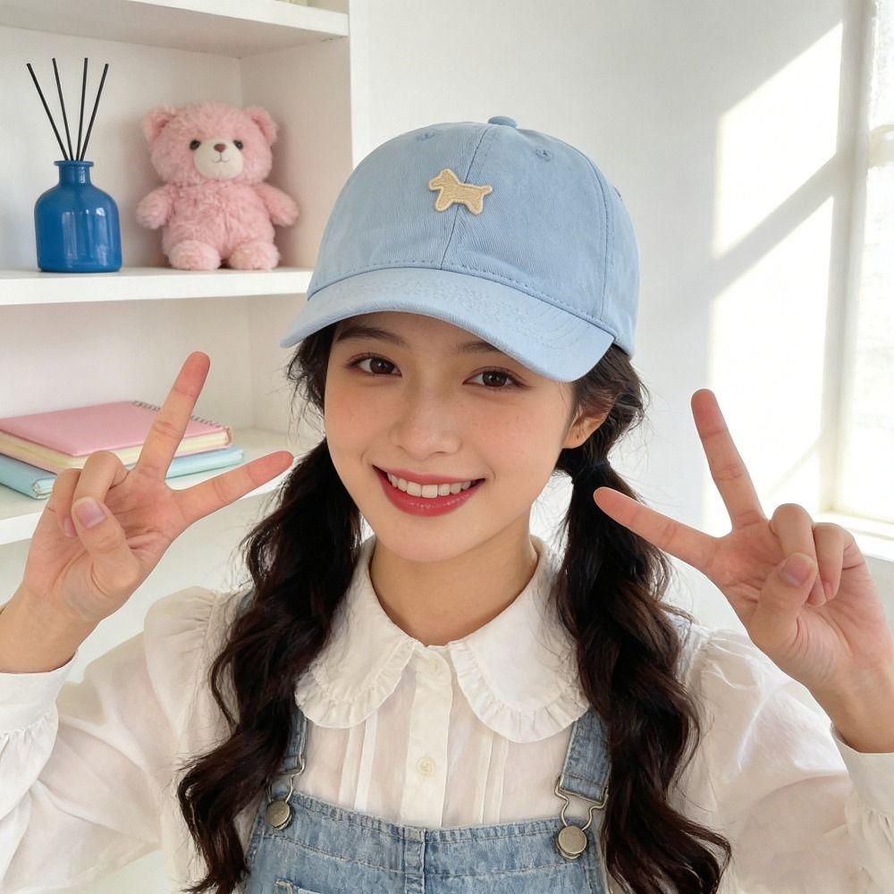 Sunscreen Pony Embroidered Baseball Cap Creative Cotton Baseball Cap Cartoon Baseball Hat  Street
