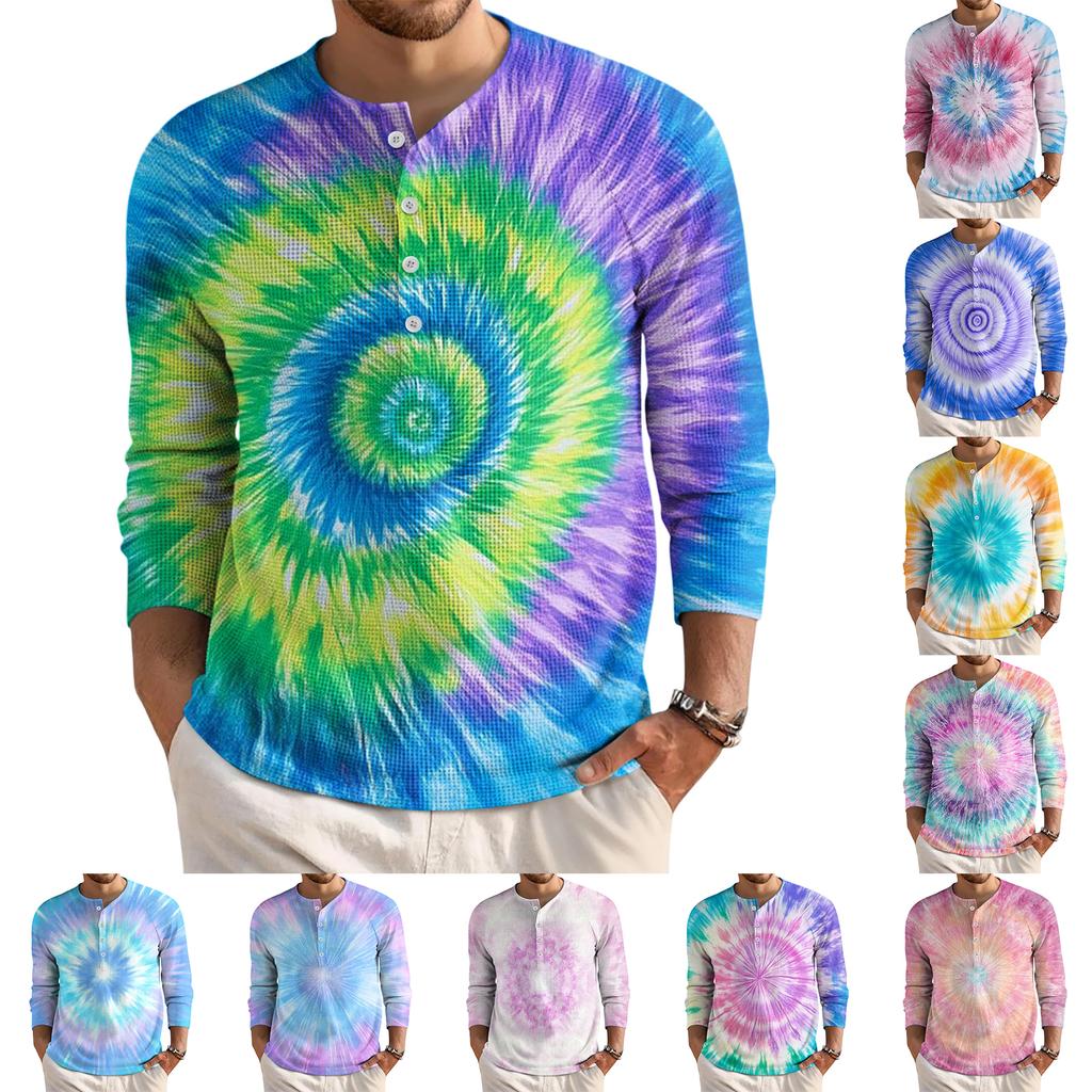 Men's Loose Casual Button Down Collar Long Sleeve Top