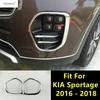 Car Front Fog Light Lamp Frame Decorative Sequ Cover Trim Fit For KIA Sportage 2016 2017 2018 ABS Chrome Accessories Exterior