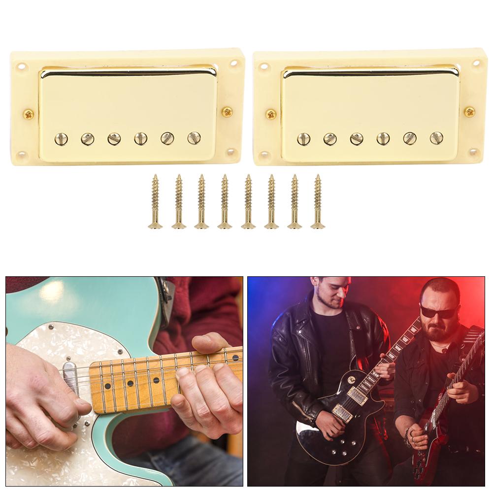 2 Stück Set E-Gitarren Tonabnehmer Magnet Keramik für LP Profi Gitarrist mit 8 Schrauben Gelb