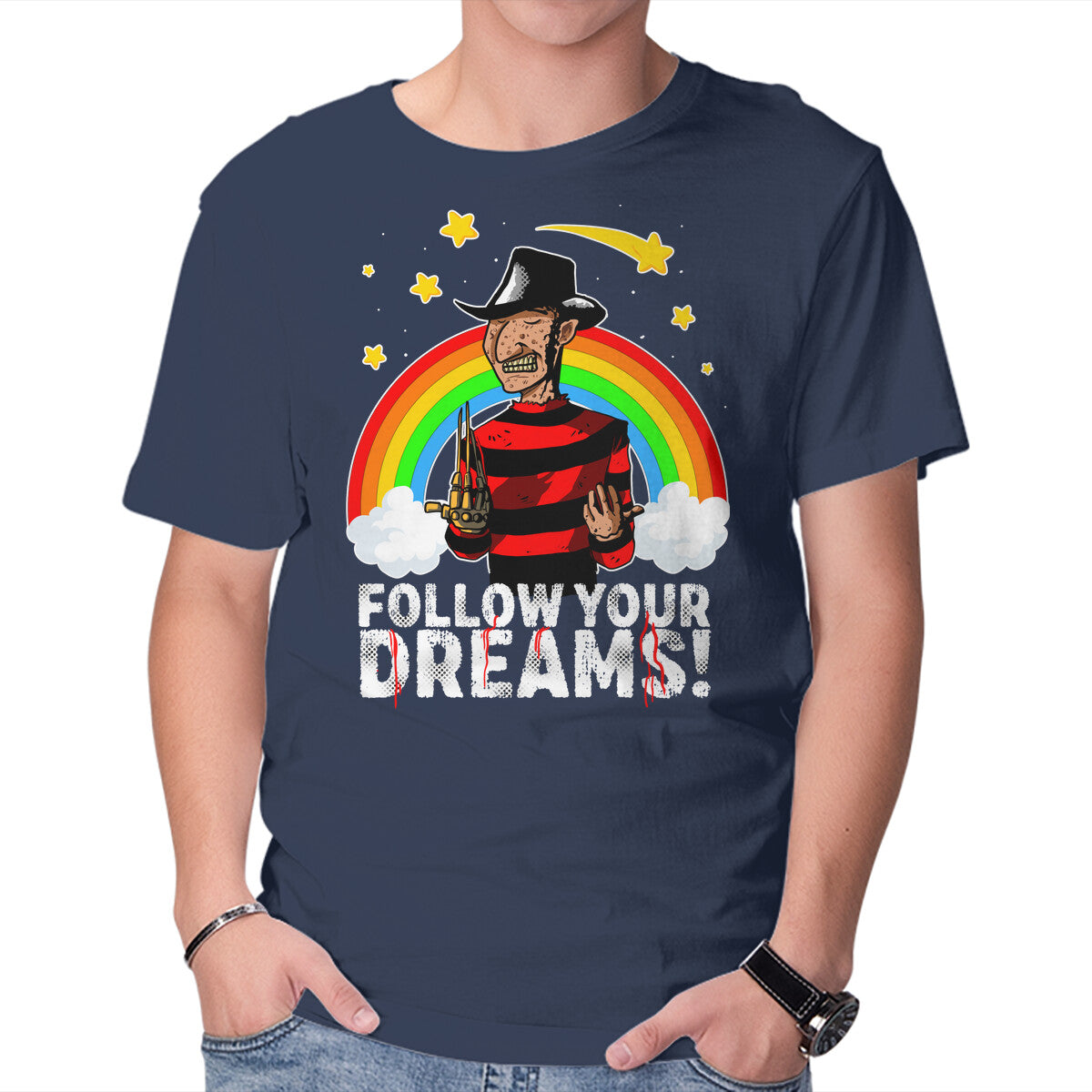 Unisex Crew Neck T-Shirt Follow All Your Dreams Graphic Short Sleeve Casual Tee XXXL