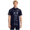 Men Waterproof Shirt Top Short Sleeve Front Button Lapel Wet Look T-shirt Clubwear Beachwear