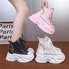 Fashion Fashion Women's Platform Ankle Boots Autumn Motorcycle Boots Ladies British Style Winter 7.5CM Chunky Sneakers Woman Short Boots
