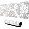 Cute Cartoon Cat Mouse Pad Xxl Large Antislip Rubber Gaming Mousepad Esport Durable Thick Seam Edge Office Gamer Long Desk Mat
