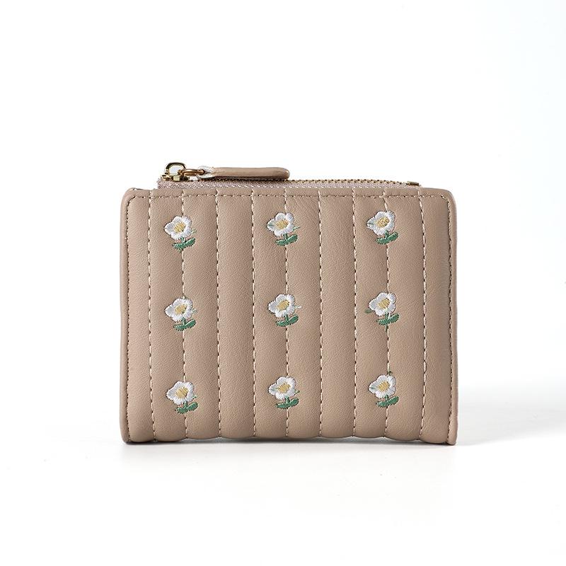 Women's Floral Zipper Card Holder & Coin Purse – Short and Simple Design for Summer