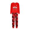 Christmas Print Matching Family Pajamas Set Long Sleeve Neck Top and Pants for Parents and Kids