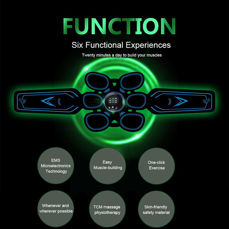 EMS Stimulator muscular abdominal Antrenor ABS Afișaj LCD USB Echipament de fitness Autocolante electrice pentru pierderea în greutate Centura de slăbit