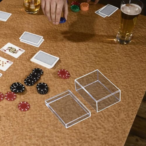 Playing Card Storage Box, Rectangular Display Case for Decks, Playing Card Holder Box for Trading Cards and Gaming Cards