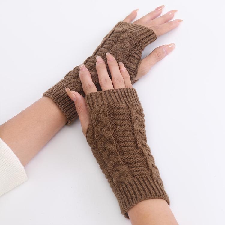 21cmx7.5cm Short Figure 8 Twist Half Fingerless Gloves For Women and Men