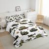 War Theme Set Full Size Aircraft Tanks Bedding Set for Kids Boys Bedroom Decor Retro Army Green Airplane Tanks Soft Polyester