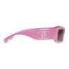 CHANEL Temple Logo Nylon Acetate Irregular Sunglasses Unisex Couple Style Pink