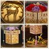 Wooden Lantern Craft DIY Wood Carving Kit Chinese Style Square Crafts for Making Kit Kid Adults Material Set Mid-Autumn Festival Artificial