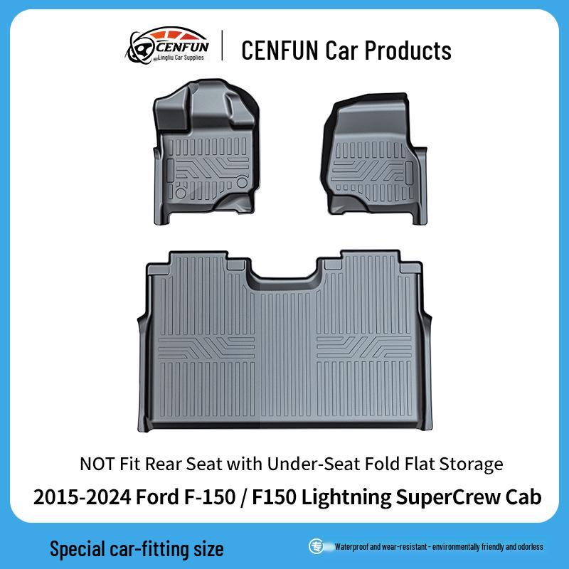 

Всепогодные коврики для Ford F-150/F150 Lightning SuperCrew Cab 2015-2024 [TPE Floor Mats]