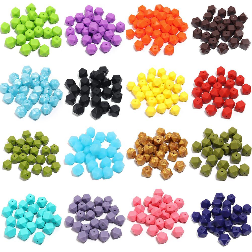 10pcs 19x14mm Hexagon Silicone Beads For Jewelry Making DIY Handmade Necklace Bracelets Phone Key Chain Decoration Accessories