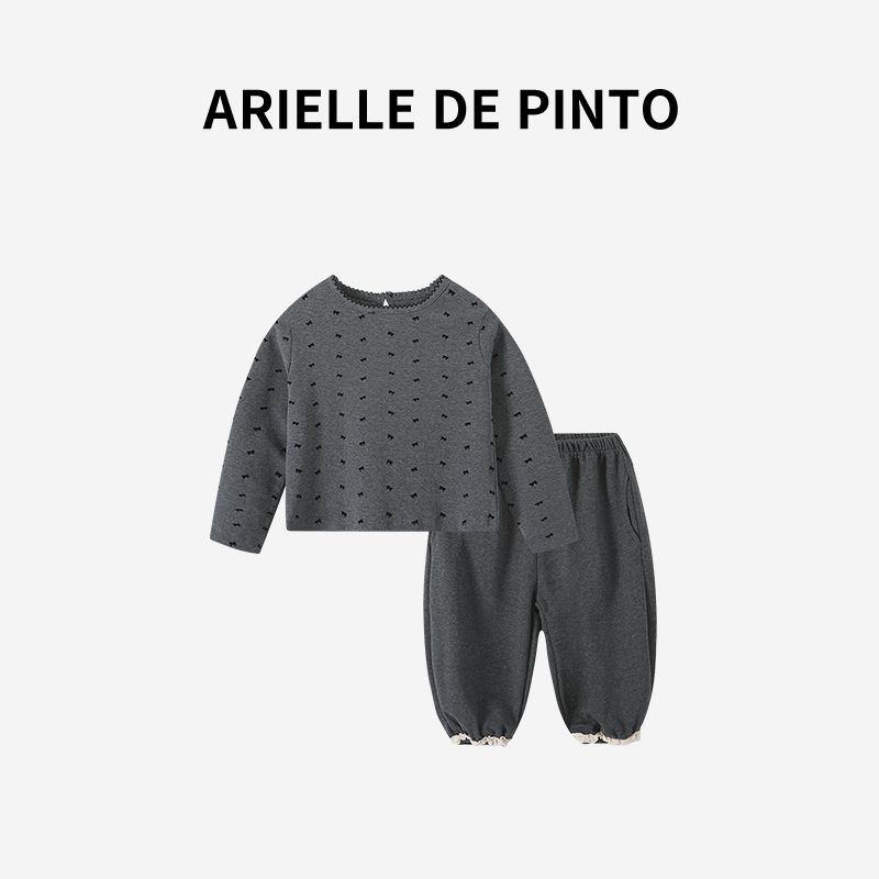 French Arielle De Pinto Girls  Miu Style Children s Clothing Autumn New Girls  Base Shirt Set Black 90
