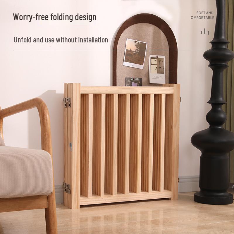 Foldable Solid Wood Dog Fence - Detachable, Easy to Store, Eco-Friendly, Natural Finish, Versatile Dog Cage