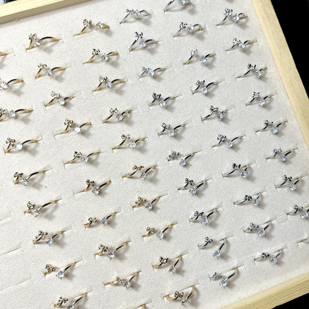 10Pcs Lady adjustable ring, minimalist zirconia ring, butterfly ring