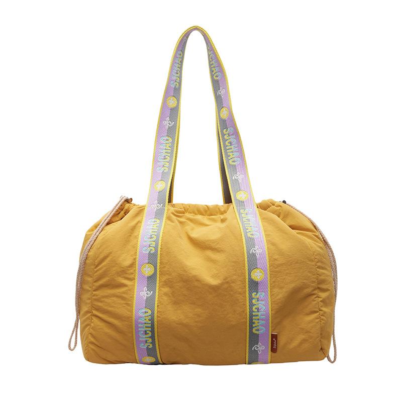 

Женская сумка, студенческая сумка через плечо, большая вместимость, портативная сумка на шнурке, сумка для поездок на работу жёлтый