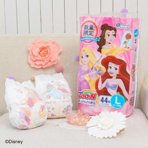 <Disney Princess Design> [Pants L size] Goon, fresh ventilation (9~14kg), 132 sheets (44 sheets x 3 packs), unisex, case sale