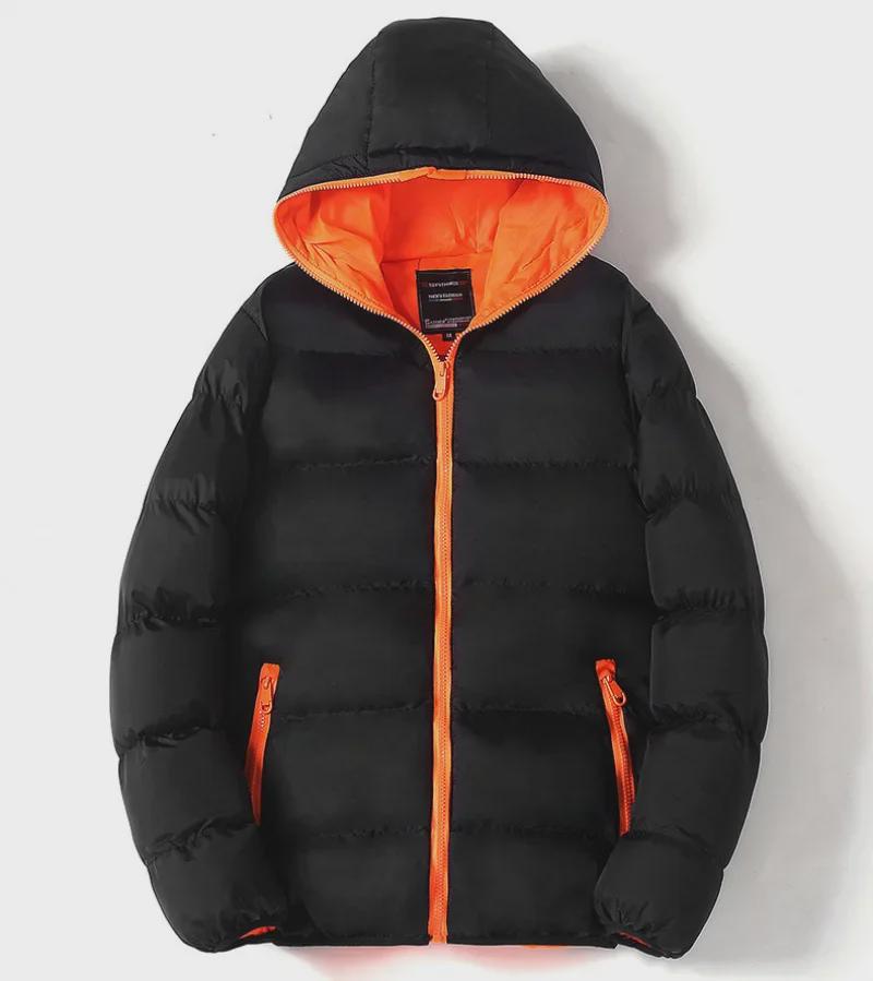 Men's Trendy Korean Style Fleece Hooded Winter Coat for Teens and Students