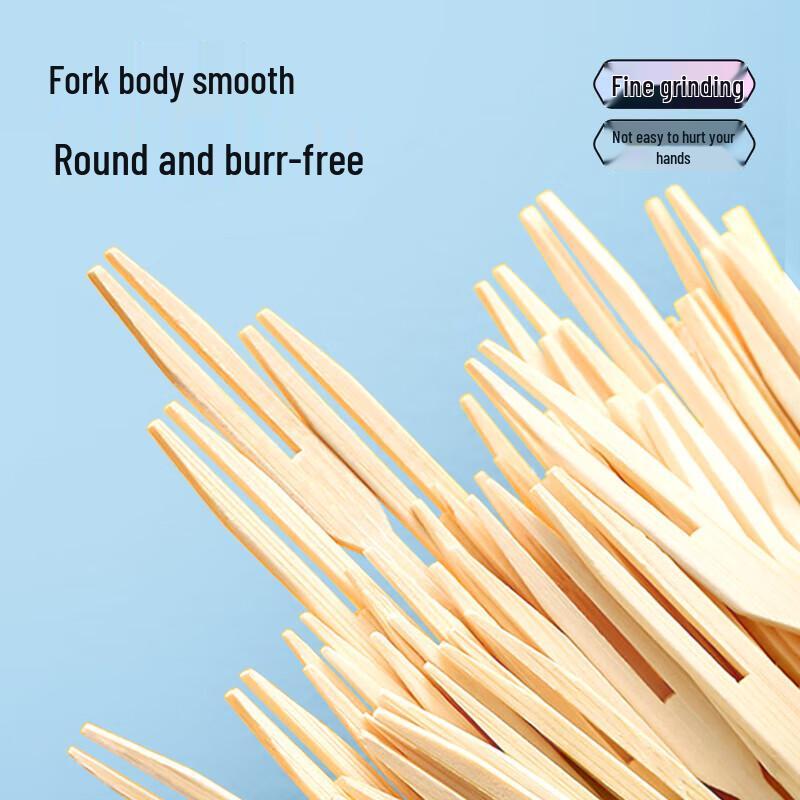GRAREY Bamboo Disposable Fruit Fork Set 2 boxes
