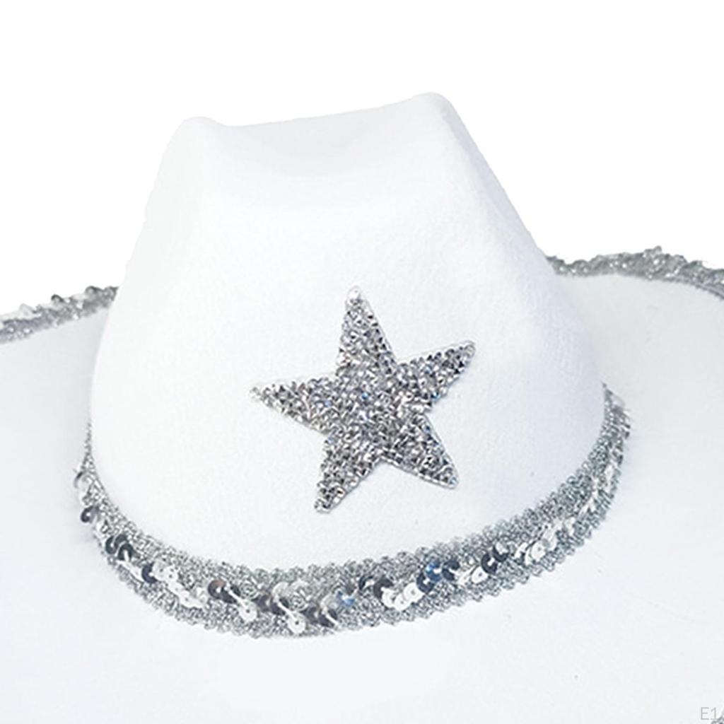 Novelty Hat, Party Hat ,Wide Brim Sequin Star ,Ladies ,Western for Ladies Engagement Fancy