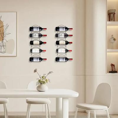 Wall Mount Wine Rack – Black Ironwork Shelf for Farmhouse Kitchen Storage & Decor