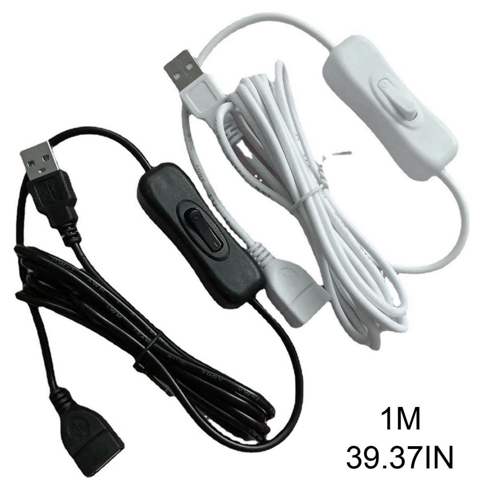 Straight-headed USB2.0 Extension Cord Wire with On Off Switches Support Data Transfer & Power Supply for USB-powered Fan
