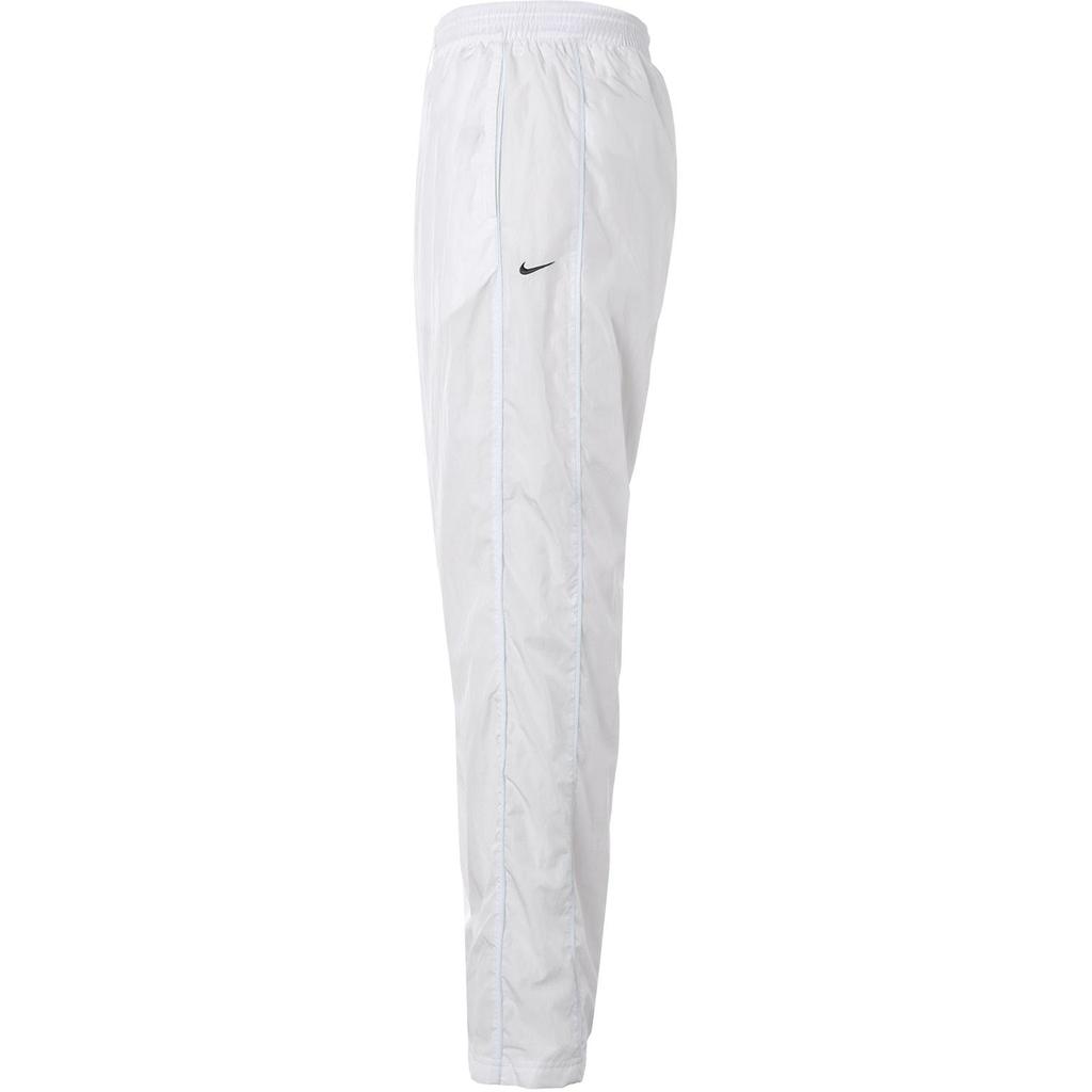 Nike Solid Color Comfortable High Waist Woven Straight Leg Striped Retro Sports Casual Pants Women pants White FV7656-100