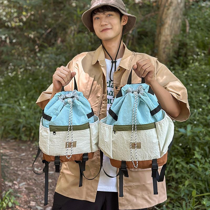 Schoolbag Mountain Ins New High-value Retro Fresh Contrasting Backpack Couple Lightweight Mountaineering Large-capacity Backpack