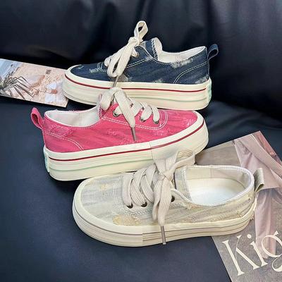 Canvas Shoes Women's 2024 Summer New Versatile Korean Version Tide Student Harajuku Niche Board Shoes Ins Feng Shui Wash Women's Shoes