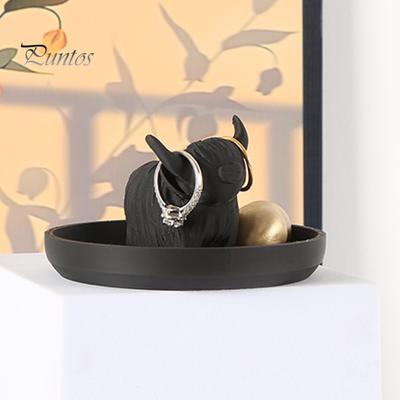 Ringhalter für Hochlandrinder, Mini-Ringschale für Hochlandrinder, Rinderstatue aus Kunststoff, Schmuckständer für Hochzeit, Jahrestag, Braut, Verlobung, Geschenk