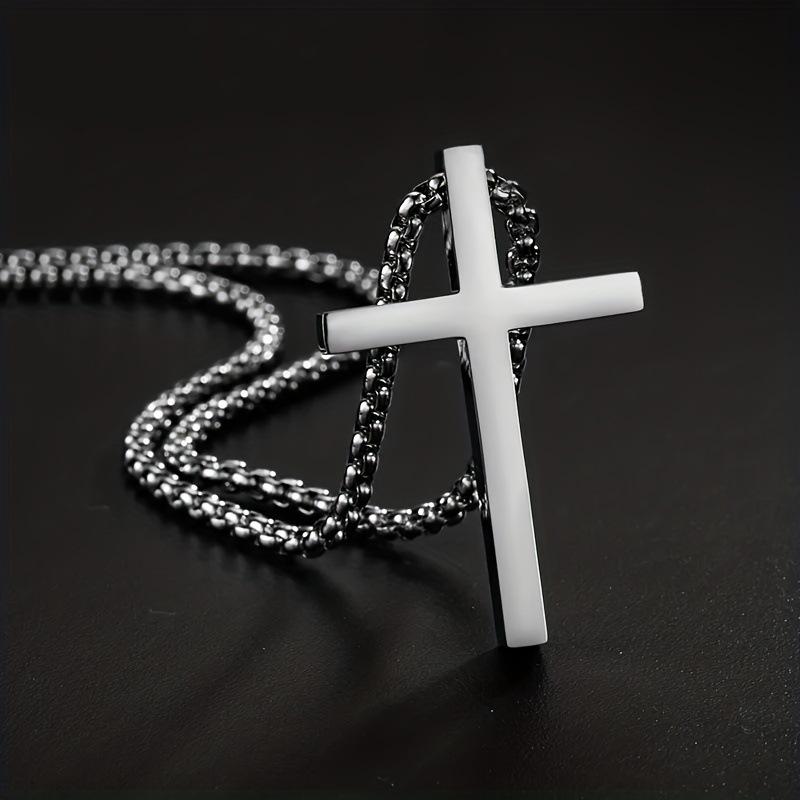 

Vintage Stainless Steel Chain Alloy Cross Pendant Necklace High Quality Jewelry Wholesale