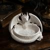 Langlebige PLA Drachenskulptur Gotisches Schmuckschalen-Tablett, 3D-gedruckte Figur, Mythisches Wesen Desktop-Form Aufbewahrungs-Tablett Organizer für Schlüssel Münzen