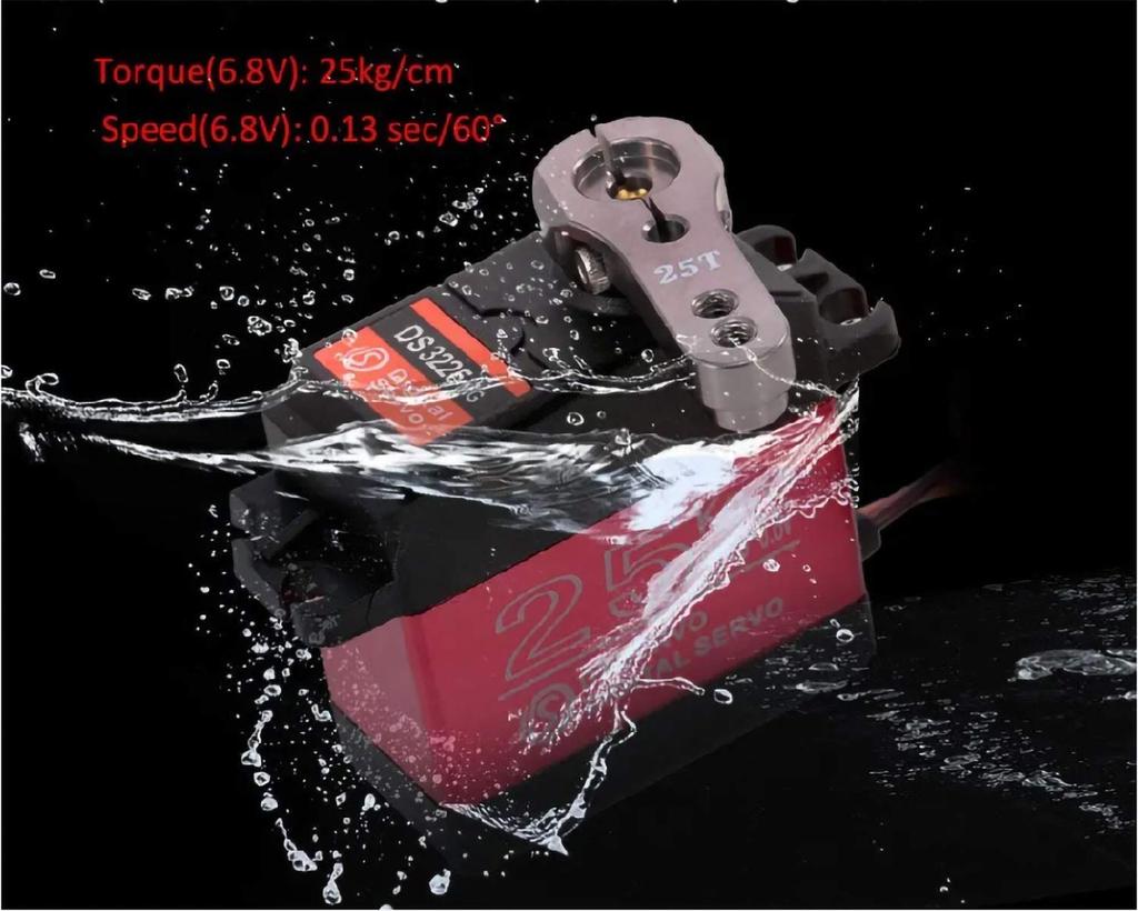 Zosky DS3225 25kg High Torque Full Metal Digital Steering Servo, Waterproof, for Baja RC Cars (Control Angle 180°)