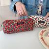 Vintage Floral Print Canvas Pencil Case Large Capacity Durable Zipper For Students School Daily Stationery Organizer