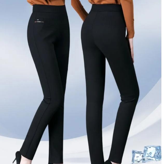 Women's Elastic High Waist Casual Stretch Pants Middle-aged Straight Plus Size Pants