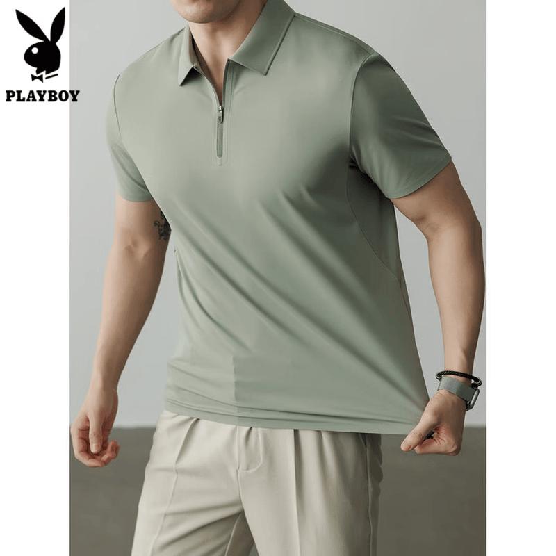 

PLAYBOY Men s Quick-Dry Half-Zip Polo T-Shirt US 9.5